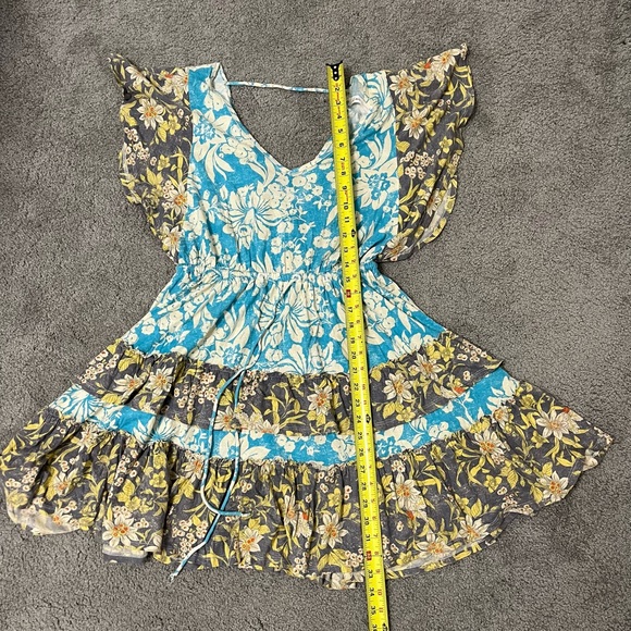 Anthropologie Daily Practice Tiered Ruffle Floral Knit mini dress - size xsmall - Picture 11 of 12